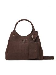 Guess Torebka Lorella HWCG23 06220 Brązowy ciemny. Brązowe kuferki damskie Guess, z aplikacjami, ze skóry, bez dodatków. Za 584.99 zł.