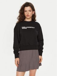 Karl Lagerfeld Jeans Bluza A1W20005 Czarny Regular Fit. Czarne bluzy damskie Karl Lagerfeld Jeans, s, bez wzorów, z bawełny, bez kaptura. Za 279.99 zł.