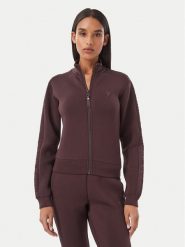 Guess Bluza V2YQ17 K7UW2 Brązowy ciemny Regular Fit. Brązowe bluzy damskie Guess, l, z aplikacjami, z wiskozy, bez kaptura. Za 364.99 zł.
