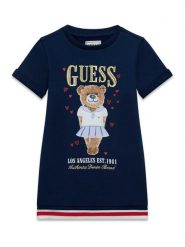 Guess Sukienka codzienna K6RK11 KAD74 Biały Regular Fit. Białe sukienki dziewczęce Guess, z aplikacjami, z bawełny, bez ramiączek, proste. Za 179.99 zł.