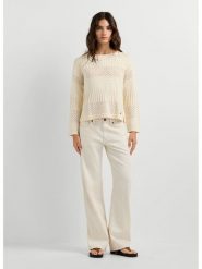 Pepe Jeans Sweter "Alaya" w kolorze kremowym rozmiar: S. Brązowe swetry klasyczne damskie Pepe Jeans, s, z bawełny, bez kołnierzyka. Za 170.87 zł.