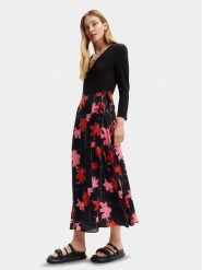 Desigual Sukienka letnia Memphis 24SWVW37 Czarny Regular Fit. Czarne sukienki damskie Desigual, bez wzorów, z syntetyku, bez ramiączek. Za 309.99 zł.