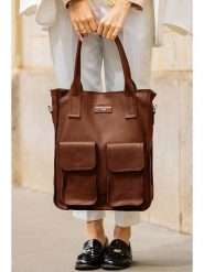 Victor & Hugo Paris Skórzany shopper bag "Noa" w kolorze brązowym - 34 x 38 x 11 cm rozmiar: onesize. Brązowe shopper bag Victor & Hugo Paris, bez wzorów, z materiału, na ramię, bez dodatków. Za 354.94 zł.