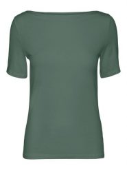 Vero Moda Koszulka "Panda" w kolorze ciemnozielonym rozmiar: XL. Zielone bluzki damskie Vero Moda, xl, bez wzorów, z bawełny, bez kołnierzyka, bez ramiączek. Za 63.95 zł.
