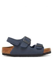 Birkenstock Sandały Milano As Kids 1030427 S Niebieski. Niebieskie sandały chłopięce Birkenstock, ze skóry, bez zapięcia. Za 239.99 zł.