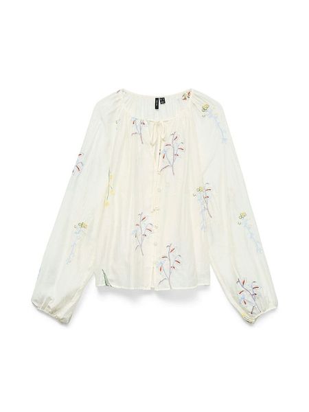 Vero Moda Bluzka w kolorze kremowym rozmiar: S. Brązowe bluzki damskie Vero Moda, s, bez wzorów, bez kołnierzyka, bez ramiączek. Za 107.37 zł.