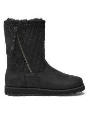 Skechers Botki Keepsakes 2.0 167675 Czarny. Czarne botki damskie Skechers, ze skóry, bez obcasa, na płaskiej podeszwie, bez zapięcia. Za 251.97 zł.
