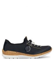 Rieker Sneakersy N4263-14 Granatowy. Niebieskie obuwie sportowe damskie Rieker, ze skóry, bez zapięcia. Za 289.99 zł.