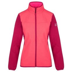 Damska kurtka softshell Loap Urabuna w kolorze różowym. Czerwone kurtki sportowe damskie LOOP, bez wzorów, z softshellu, bez kaptura. Za 159.05 zł.