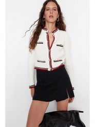 Trendyol Kardigan w kolorze białym rozmiar: S. Białe kardigany damskie Trendyol, s, bez wzorów, ze splotem. Za 86.99 zł.