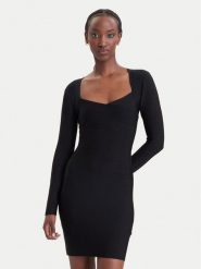 Guess Sukienka koktajlowa W6BK84 Z1787 Czarny Slim Fit. Czarne sukienki damskie Guess, z aplikacjami, z wiskozy, wizytowe, bez ramiączek. Za 694.99 zł.