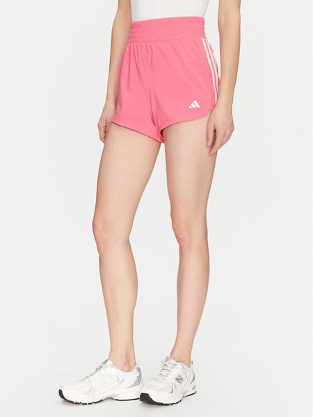 Adidas Szorty sportowe Pacer Training 3-Stripes IX1078 Różowy Regular Fit. Czerwone spodenki sportowe damskie Adidas, xs, bez wzorów, z syntetyku, na fitness i siłownię. Za 99.99 zł.