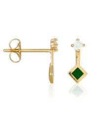 OR ÉCLAT Złote kolczyki-wkrętki "Prague" z cyrkoniami rozmiar: onesize. Zielone kolczyki damskie Or Éclat, z cyrkonią, złote. Za 304.99 zł.