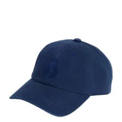 Czapka typu „dad cap” Real Madryt. Niebieskie czapki z daszkiem damskie Adidas, z aplikacjami, z bawełny. Za 129.00 zł.