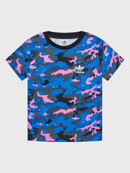 Adidas T-Shirt Allover HK0275 Kolorowy Regular Fit. Koszulki i t-shirty dziewczęce Adidas, bez wzorów, z bawełny, bez kołnierzyka, bez ramiączek. Za 69.99 zł.