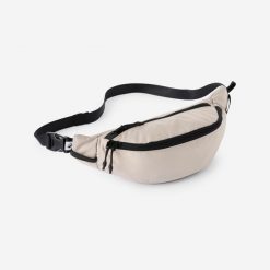 Torebka nerka ripstop 2 kieszenie. Brązowe nerki i saszetki damskie Decathlon, bez wzorów, z materiału. Za 39.99 zł.