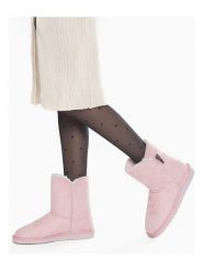ISLAND BOOT Botki zimowe "Emmy" w kolorze jasnoróżowym rozmiar: 39. Różowe botki damskie Island Boot, na zimę, z materiału, bez obcasa, bez zapięcia. Za 130.99 zł.