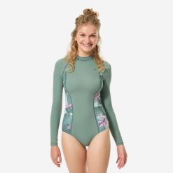 Kostium kąpielowy jednoczęściowy damski Decathlon Dani Numea. Brązowe stroje jednoczęściowe OLAIAN, bez wzorów, z elastanu. Za 159.99 zł.