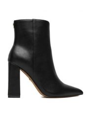 Nine West Botki CEO-HANA-01 Czarny. Czarne botki damskie Nine West, z materiału, bez obcasa, na słupku, bez zapięcia. Za 279.99 zł.