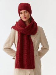 TATUUM Szal w kolorze bordowym - 170 x 43 cm rozmiar: onesize. Czerwone szaliki damskie TATUUM, bez wzorów, z tkaniny. Za 113.99 zł.