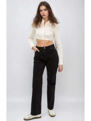 Monki Dżinsy - Regular fit - w kolorze czarnym rozmiar: W26. Czarne jeansy damskie Monki, z podwyższonym stanem. Za 63.95 zł.