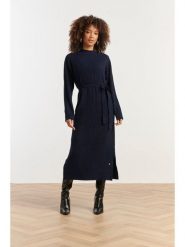Smashed Lemon Sukienka dzianinowa w kolorze granatowym rozmiar: XL. Niebieskie sukienki damskie Smashed Lemon, bez wzorów, z dzianiny, bez ramiączek. Za 143.99 zł.
