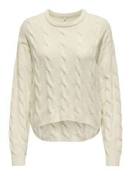 ONLY Sweter w kolorze beżowym rozmiar: XS. Brązowe swetry klasyczne damskie Only, xs, ze splotem, bez kołnierzyka. Za 109.52 zł.