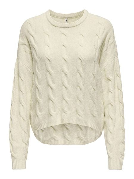 ONLY Sweter w kolorze beżowym rozmiar: XS. Brązowe swetry klasyczne damskie Only, xs, ze splotem, bez kołnierzyka. Za 100.99 zł.