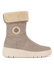 Rieker Trzewiki N2554-60 Beżowy. Brązowe botki damskie Rieker, z materiału, bez obcasa, na koturnie, bez zapięcia. Za 311.00 zł.