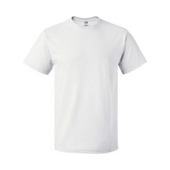 Ciężka Bawełniana Koszulka Unisex Dla Dorosłych. Białe bluzki damskie Fruit of the Loom, xl, bez wzorów, z bawełny, bez kołnierzyka, bez ramiączek. Za 35.99 zł.