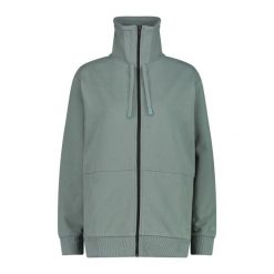 Kurtka dresowa damska na zamek błyskawiczny CMP. Zielone kurtki damskie CMP, bez wzorów, z dresówki, bez kaptura. Za 290.50 zł.