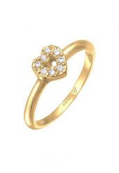 Elli Damski pierścionek serce romantyczne błyszczące z cyrkoniami ze srebra próby 925 Sterling Silver Pierścionki 1 ct. Szare pierścionki damskie Elli, z cyrkonią, srebrne. Za 158.99 zł.