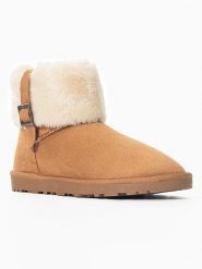 ISLAND BOOT Botki zimowe "Valley" w kolorze jasnobrązowym rozmiar: 36. Brązowe botki damskie Island Boot, na zimę, z materiału, bez obcasa, bez zapięcia. Za 101.23 zł.