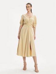 DKNY Sukienka codzienna D2A4BIAM Beżowy Regular Fit. Brązowe sukienki damskie DKNY, bez wzorów, z lyocellu, bez ramiączek. Za 409.99 zł.