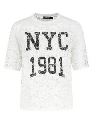 Sublevel Koszulka w kolorze białym rozmiar: L/XL. Białe bluzki damskie Sublevel, l, bez wzorów, z koronki, bez kołnierzyka, bez ramiączek. Za 82.99 zł.