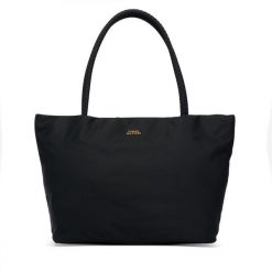 Torebka Tommy Hilfiger. Czarne shopper bag Tommy Hilfiger, bez wzorów, z nylonu, bez dodatków. Za 569.99 zł.