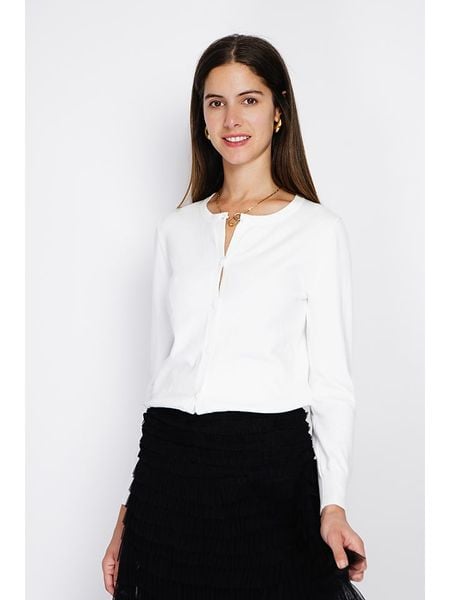 ASSUILI Kardigan w kolorze białym rozmiar: 38. Białe kardigany damskie Assuili, bez wzorów, z kaszmiru. Za 139.95 zł.