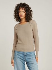 G-Star Sweter "Moto" w kolorze beżowym rozmiar: L. Brązowe swetry klasyczne damskie G-Star, l, z bawełny, bez kołnierzyka. Za 272.95 zł.