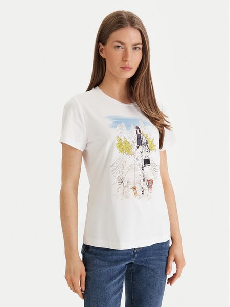 DKNY T-Shirt Central Park Conversational P61M0WNA Biały Regular Fit. Białe t-shirty damskie DKNY, m, bez wzorów, bez kołnierzyka. Za 389.99 zł.