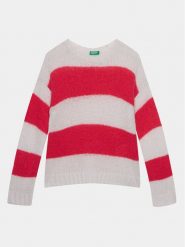 United Colors Of Benetton Sweter 126QQ104P Różowy Regular Fit. Czerwone swetry dziewczęce United Colors Of Benetton, bez wzorów, z syntetyku, bez kołnierzyka, bez ramiączek. Za 159.99 zł.