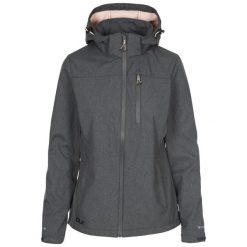 Damska Wodoodporna Kurtka Claren II. Szare kurtki sportowe damskie Trespass, xl, bez wzorów, z softshellu, bez kaptura. Za 257.99 zł.