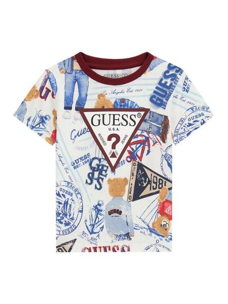 Guess T-Shirt N6RI04 K8HM4 Kolorowy Regular Fit. T-shirty i koszulki chłopięce Guess, z aplikacjami, z bawełny, bez kołnierzyka, bez ramiączek. Za 119.99 zł.