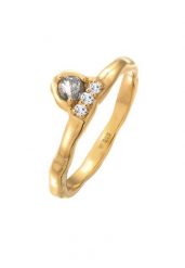 Elli PREMIUM Damski pierścionek zaręczynowy Organic z Tourmaline Kwarcem i Topazem w pozłacanym srebrze 925 Sterling Silver Pierścionki 1 ct. Szare pierścionki damskie Elli PREMIUM, z kwarcem, pozłacane. Za 249.89 zł.