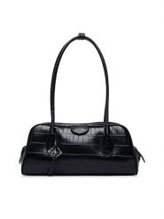 Calvin Klein Torebka Emblem Trio Croco Shoulder Bag LV04F3780G Czarny. Czarne torebki klasyczne damskie Calvin Klein, ze skóry, bez dodatków. Za 649.99 zł.