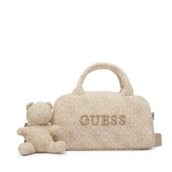Torebka Guess. Brązowe kuferki damskie Guess, z aplikacjami, bez dodatków. Za 344.99 zł.