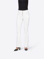 Heine Dżinsy - Slim fit - w kolorze białym rozmiar: W21. Białe jeansy damskie Heine, z podwyższonym stanem. Za 57.06 zł.