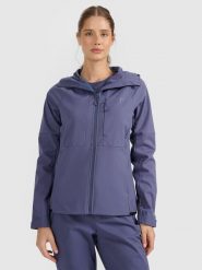 4F Kurtka softshell wiatroodporna membrana 10000 damska - granatowa XS. Niebieskie kurtki sportowe damskie 4F, s, bez wzorów, z materiału, bez kaptura. Za 399.99 zł.