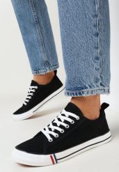Czarne Trampki przed Kostkę Leylatia. Czarne trampki damskie Born2be, bez wzorów, z jeansu, przed kostkę, bez zapięcia. Za 54.99 zł.