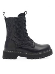 DeeZee Trapery CS5587-12 Czarny. Czarne kozaki dziewczęce DeeZee, bez wzorów, z syntetyku, bez obcasa, bez zapięcia. Za 159.99 zł.