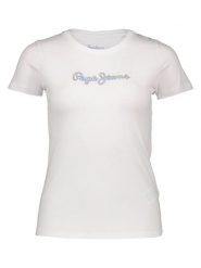 Pepe Jeans Koszulka w kolorze białym rozmiar: XL. Białe bluzki damskie Pepe Jeans, xl, bez wzorów, z jeansu, bez kołnierzyka, bez ramiączek. Za 63.95 zł.
